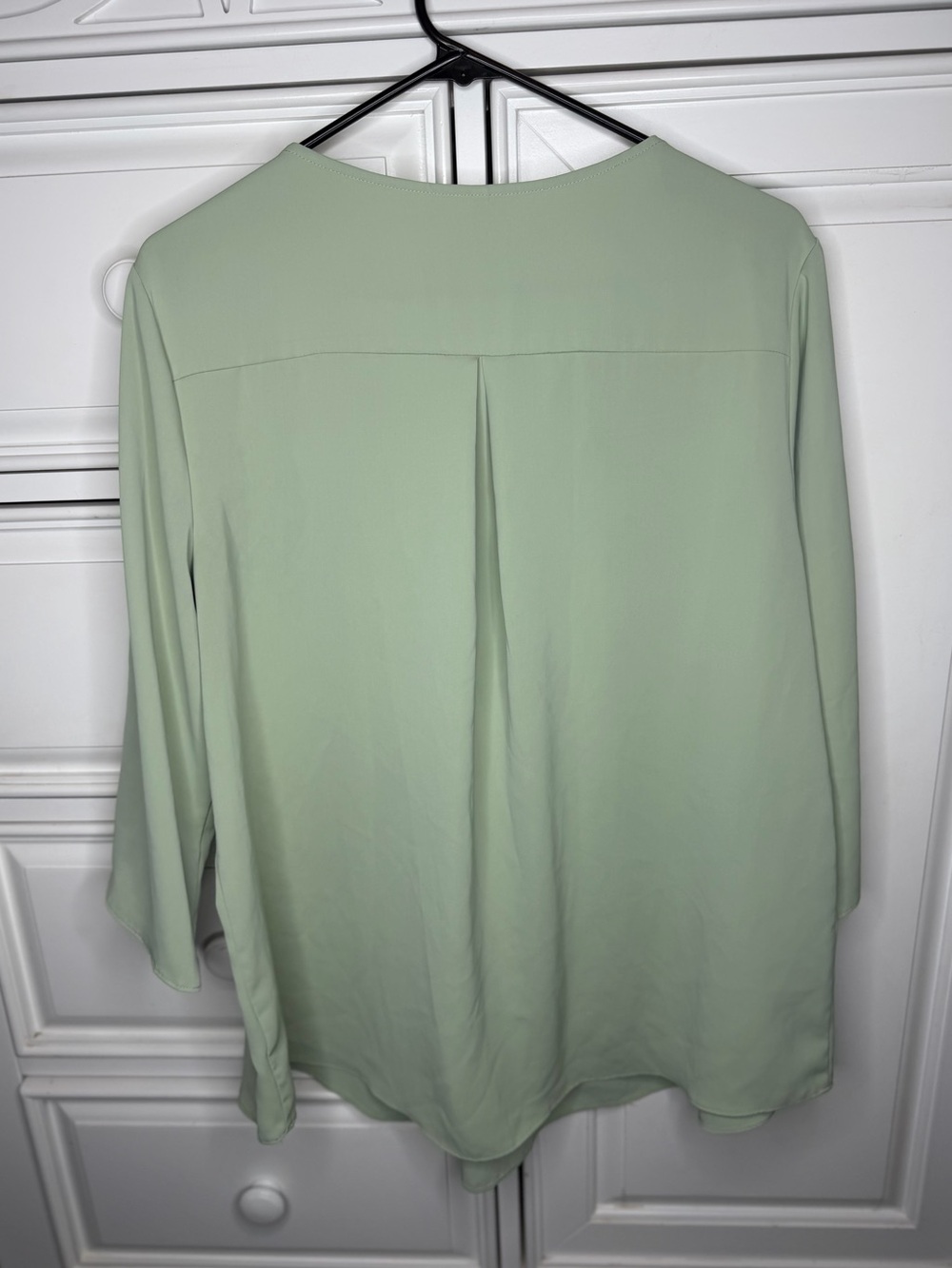 Amazon Sage Green Pleated Scoop-Neck Blouse - Picture 2 of 8